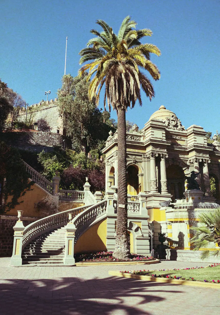 Terraces and palms on Santiago’s Cerro Santa Lucía